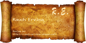 Rauch Ervina névjegykártya